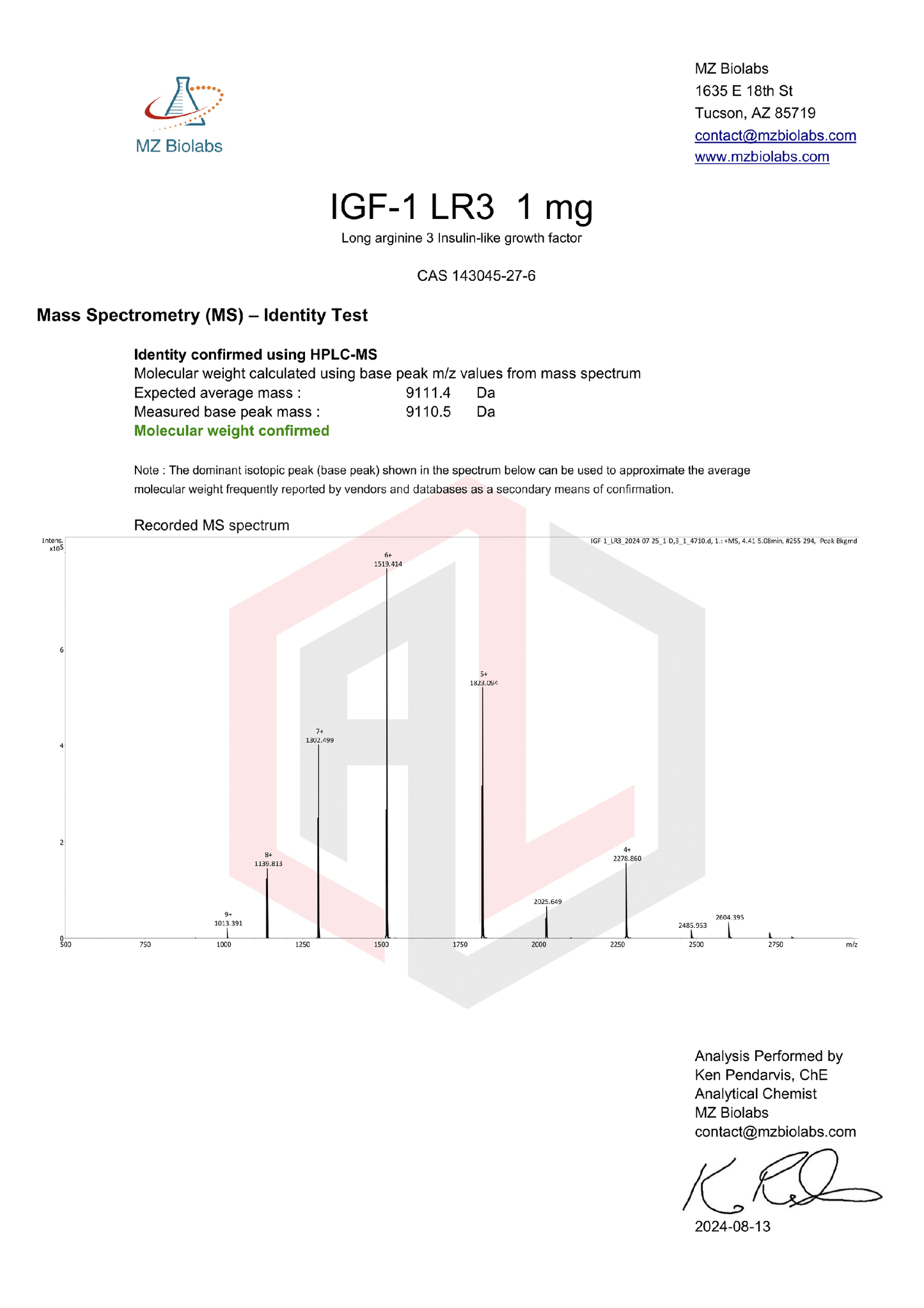 🧬 IGF-1 LR3 1MG