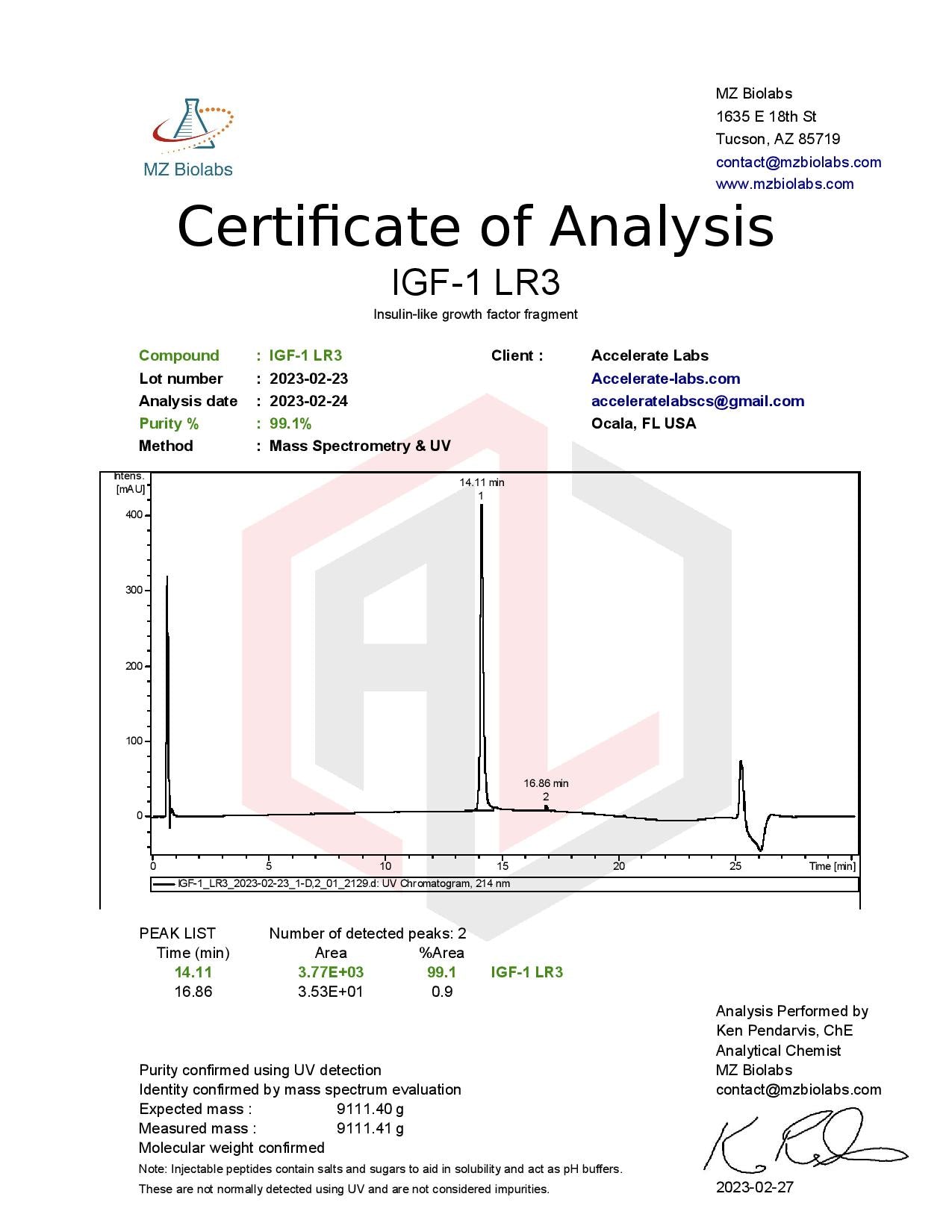 IGF-1 LR3 1MG